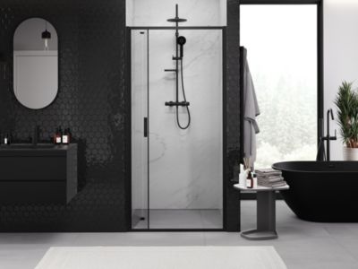 Mexen Exo portes de douche pliantes 100 cm, transparentes, noires - 816-100-000-70-00