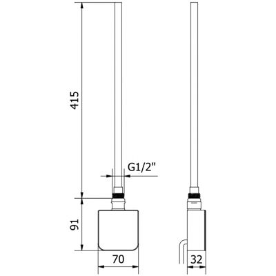 Mexen FA-05W, radiateur électrique 450 W, blanc - W958-0450-20