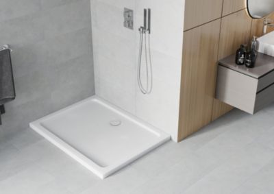 Mexen Flat receveur de douche rectangulaire slim 110 x 90 cm, blanc, siphon chromé - 40109011