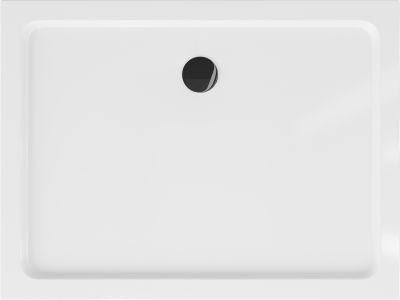 Mexen Flat receveur de douche rectangulaire slim 120 x 80 cm, blanc, siphon noir - 40108012B