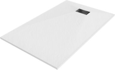 Mexen Hugo bac à douche rectangulaire SMC 160 x 80 cm, blanc, cache noir - 42108016-B