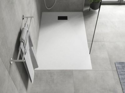 Mexen Hugo bac à douche rectangulaire SMC 160 x 80 cm, blanc, cache noir - 42108016-B