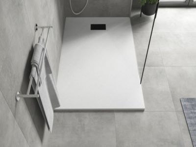 Mexen Hugo bac à douche rectangulaire SMC 160 x 80 cm, blanc, cache noir - 42108016-B