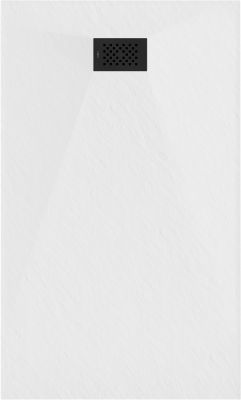 Mexen Hugo bac à douche rectangulaire SMC 160 x 80 cm, blanc, cache noir - 42108016-B