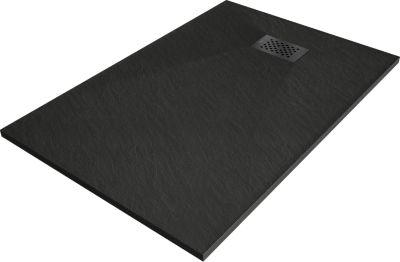 Mexen Hugo receveur de douche rectangulaire SMC 120 x 80 cm, noir, cache noir - 42708012-B