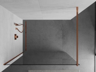 Mexen Kioto cloison de douche Walk-in 70 x 200 cm, transparent 8 mm, or rose - 800-070-101-60-00