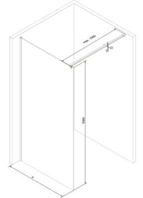 Mexen Kioto cloison de douche Walk-in 70 x 200 cm, transparent 8 mm, or rose - 800-070-101-60-00