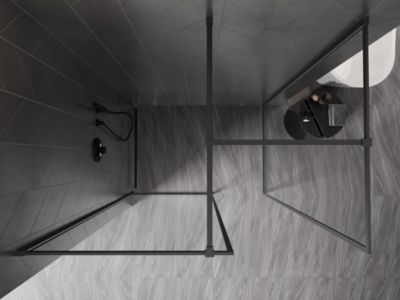 Mexen Kioto-F Cloison de douche Walk-in avec cadre 180 x 85 cm, transparent 8 mm, métal canon - 800-180-202-04-95-085