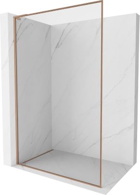 Mexen Kioto-F L paroi de douche Walk-in avec cadre 115 x 202 cm, transparent 8 mm, cuivre brossé - 800-115-174-65-00