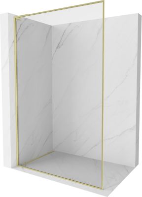 Mexen Kioto-F L paroi de douche Walk-in avec cadre 120 x 202 cm, transparent 8 mm, or brossé - 800-120-174-55-00