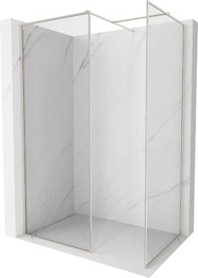 Mexen Kioto-F Paroi de douche Walk-in avec cadre 160 x 90 cm, transparent 8 mm, nickel brossé - 800-160-202-04-97-090