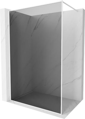 Mexen Kioto-F paroi de douche Walk-in avec cadre 70 x 202 cm, graphite 8 mm, blanc - 800-070-104-20-40