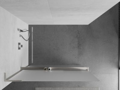 Mexen Kioto+ L cloison de douche avec étagère Walk-in 90 x 200 cm, givre, nickel brossé - 800-090-123-97-30