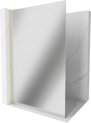Mexen Kioto L paroi de douche Walk-in 80 x 200 cm, miroir, or brossé - 800-080-103-55-50