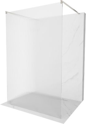 Mexen Kioto paroi de douche autoportante 120 x 200 cm, rayures 8 mm, nickel brossé - 800-120-002-97-09