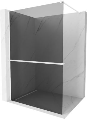 Mexen Kioto+ paroi de douche avec étagère Walk-in 100 x 200 cm, graphite, blanc - 800-100-121-20-40