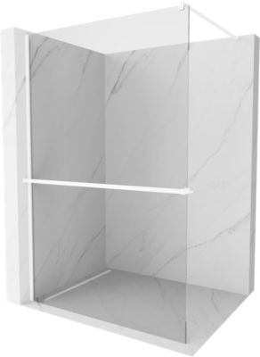 Mexen Kioto+ paroi de douche avec étagère Walk-in 125 x 200 cm, transparent, blanc - 800-125-121-20-00