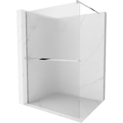 Mexen Kioto+ paroi de douche avec étagère Walk-in 90 x 200 cm, rainure, chrome - 800-090-121-01-09