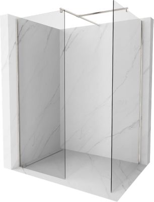 Mexen Kioto paroi de douche Walk-in 100 x 80 cm, transparent, nickel brossé - 800-100-202-97-00-080