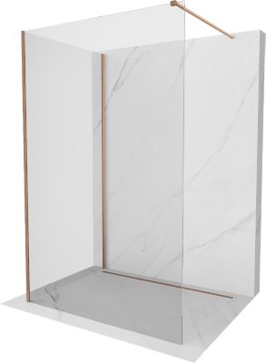 Mexen Kioto paroi de douche Walk-in 100 x 95 cm, transparent, cuivre brossé - 800-100-212-65-00-095