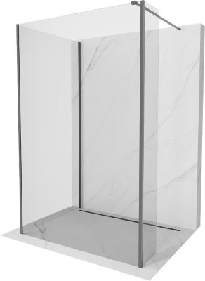 Mexen Kioto paroi de douche Walk-in 110 x 100 x 40 cm, transparent, métal gun - 800-110-100-221-95-00-040