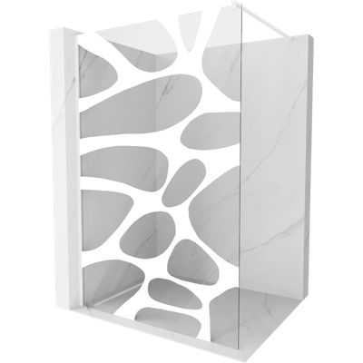 Mexen Kioto paroi de douche Walk-in 110 x 200 cm, vague blanche 8 mm, blanche - 800-110-101-20-97