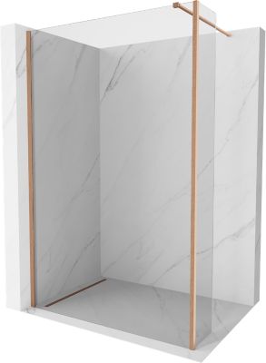 Mexen Kioto paroi de douche Walk-in 115 x 30 cm, transparent, cuivre brossé - 800-115-212-65-00-030