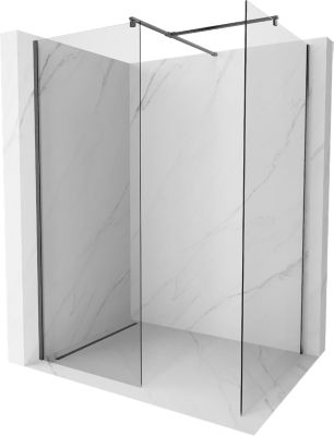 Mexen Kioto paroi de douche Walk-in 115 x 80 cm, transparent, gris canon brossé - 800-115-202-66-00-080