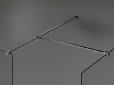 Mexen Kioto paroi de douche Walk-in 120 x 120 cm, cadre noir, gris canon brossé - 800-120-202-66-70-120