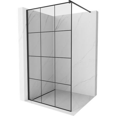 Mexen Kioto paroi de douche Walk-in 120 x 200 cm, grille noire 8 mm, noir - 800-120-101-70-77