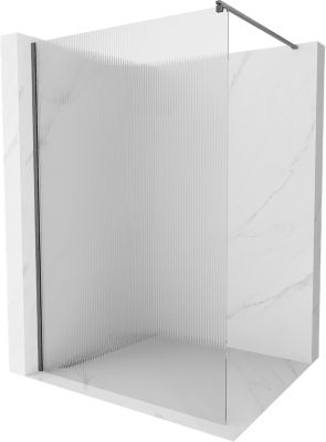 Mexen Kioto paroi de douche Walk-in 120 x 200 cm, rayures 8 mm, gris canon brossé - 800-120-101-66-09