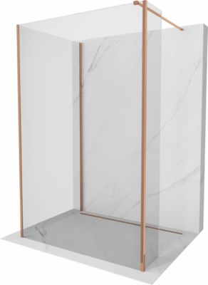 Mexen Kioto paroi de douche Walk-in 120 x 80 x 40 cm, transparent, or rose - 800-120-080-221-60-00-040