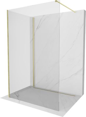 Mexen Kioto paroi de douche Walk-in 125 x 100 cm, transparent, or brossé - 800-125-212-55-00-100