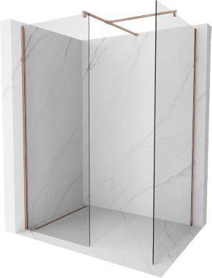 Mexen Kioto paroi de douche walk-in 135 x 80 cm, transparent, or rose - 800-135-202-60-00-080