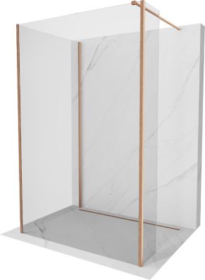 Mexen Kioto paroi de douche Walk-in 140 x 105 x 40 cm, transparent, cuivre brossé - 800-140-105-221-65-00-040