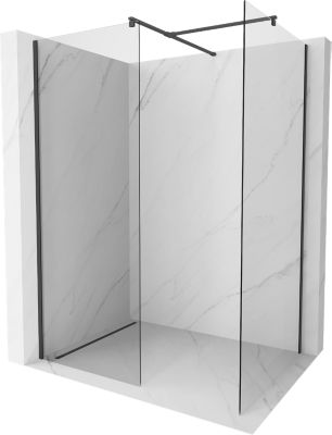 Mexen Kioto paroi de douche Walk-in 140 x 75 cm, transparent, noir - 800-140-202-70-00-075
