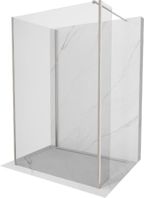 Mexen Kioto paroi de douche Walk-in 140 x 90 x 30 cm, transparent, nickel brossé - 800-140-090-221-97-00-030