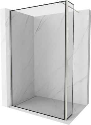 Mexen Kioto paroi de douche Walk-in 150 x 30 cm, cadre noir, nickel brossé - 800-150-212-97-70-030