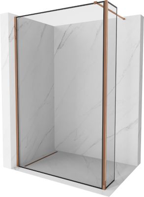 Mexen Kioto paroi de douche Walk-in 90 x 40 cm, cadre noir, or rose - 800-090-212-60-70-040