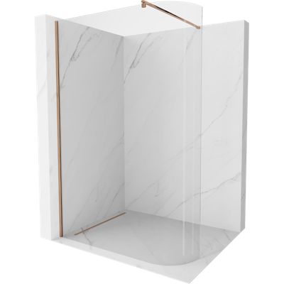 Mexen Kioto-R Paroi de douche arrondie Walk-in 130 x 200 cm, transparent 8 mm, or rose - 800-130-101-60-06