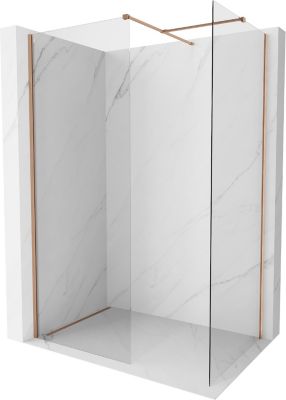 Mexen Kioto-X paroi de douche Walk-in 120 x 120 cm, transparent 10 mm, cuivre brossé - 800-120-202-65-00-120-X