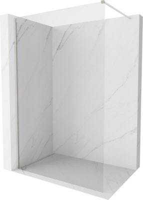 Mexen Kioto-X paroi de douche Walk-in 140 x 200 cm, transparent 10 mm, nickel brossé - 800-140-101-97-00-X