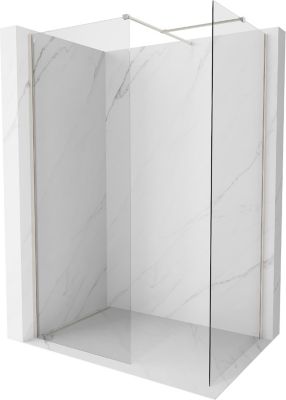Mexen Kioto-X paroi de douche Walk-in 140 x 80 cm, transparent 10 mm, nickel brossé - 800-140-202-97-00-080-X