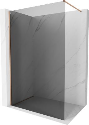 Mexen Kioto-X paroi de douche Walk-in 160 x 200 cm, graphite 10 mm, cuivre brossé - 800-160-101-65-40-X