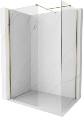 Mexen Kioto-X paroi de douche Walk-in 90 x 70 cm, transparent 10 mm, dorée - 800-090-202-50-00-070-X