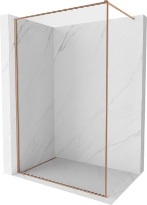 Mexen Kioto-XF paroi de douche Walk-in avec cadre 100 x 202 cm, transparent 10 mm, cuivre brossé - 800-100-104-65-00-X