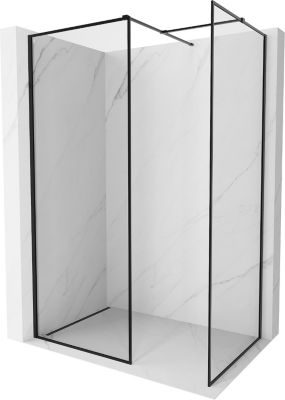 Mexen Kioto-XF paroi de douche Walk-in avec cadre 110 x 100 cm, transparent 10 mm, noir - 800-110-202-04-70-100-XF