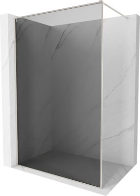 Mexen Kioto-XF paroi de douche Walk-in avec cadre 140 x 202 cm, graphite 10 mm, nickel brossé - 800-140-104-97-40-X