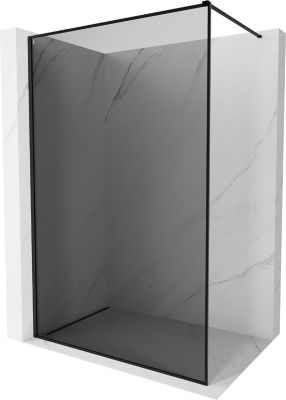 Mexen Kioto-XF paroi de douche Walk-in avec cadre 150 x 202 cm, graphite 10 mm, noir - 800-150-104-70-40-X