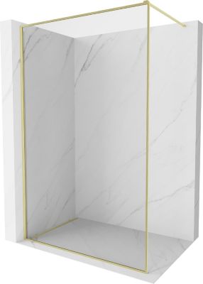 Mexen Kioto-XF paroi de douche Walk-in avec cadre 150 x 202 cm, transparent 10 mm, or brossé - 800-150-104-55-00-X